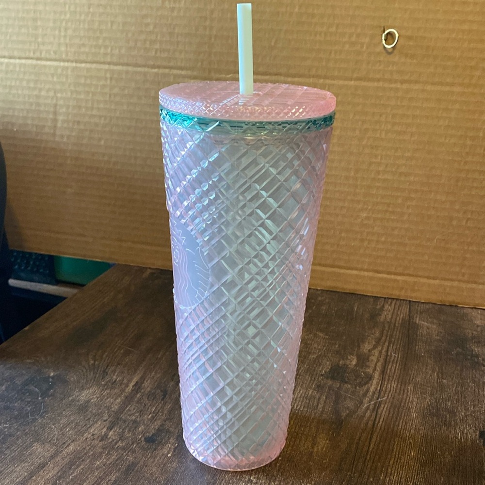 Starbucks 2023 Summer Jeweled Pearl Pink/Green Tumbler